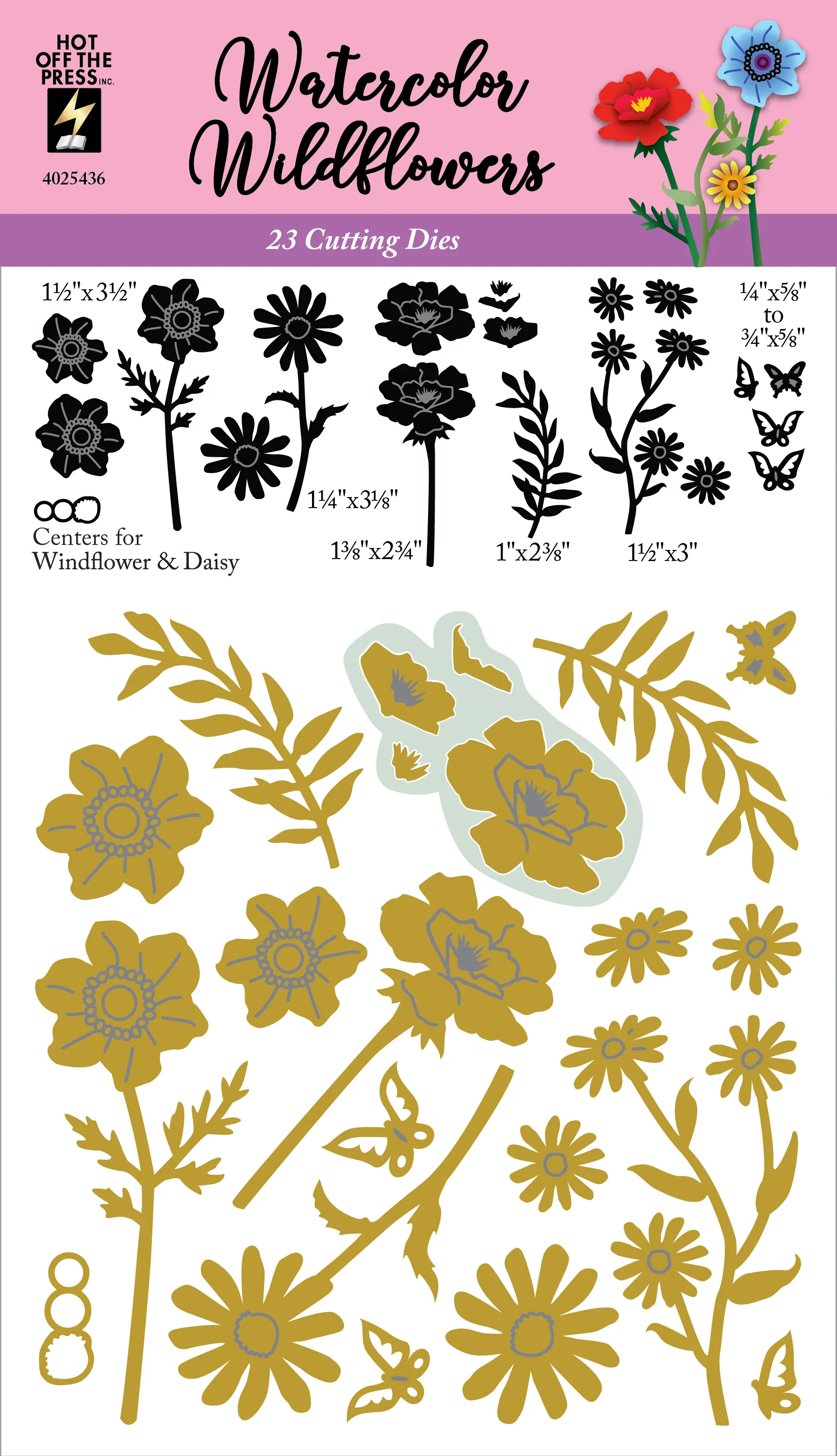 Watercolor Wildflowers Dies