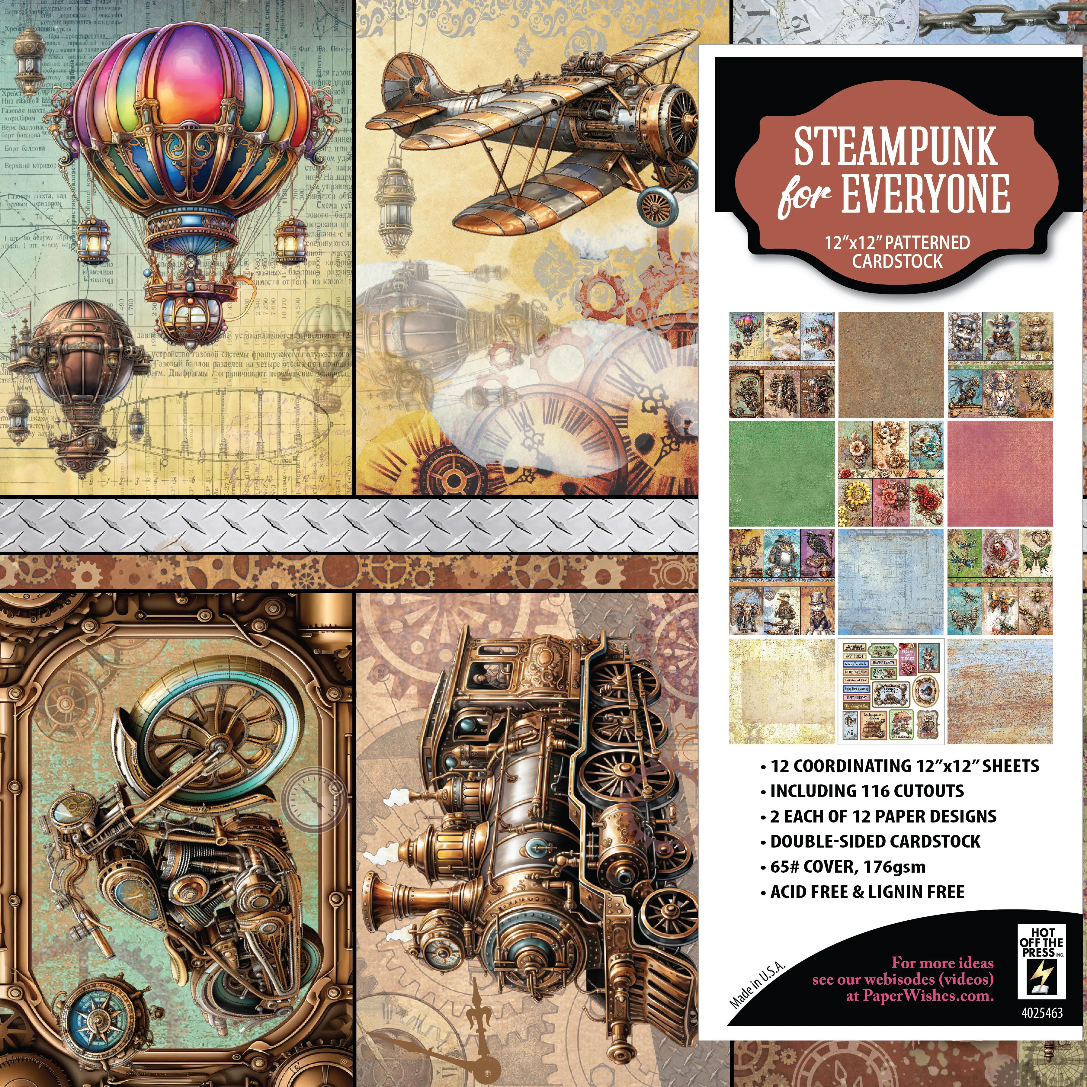 Steampunk for Everyone 12x12 Patterned Cardstock