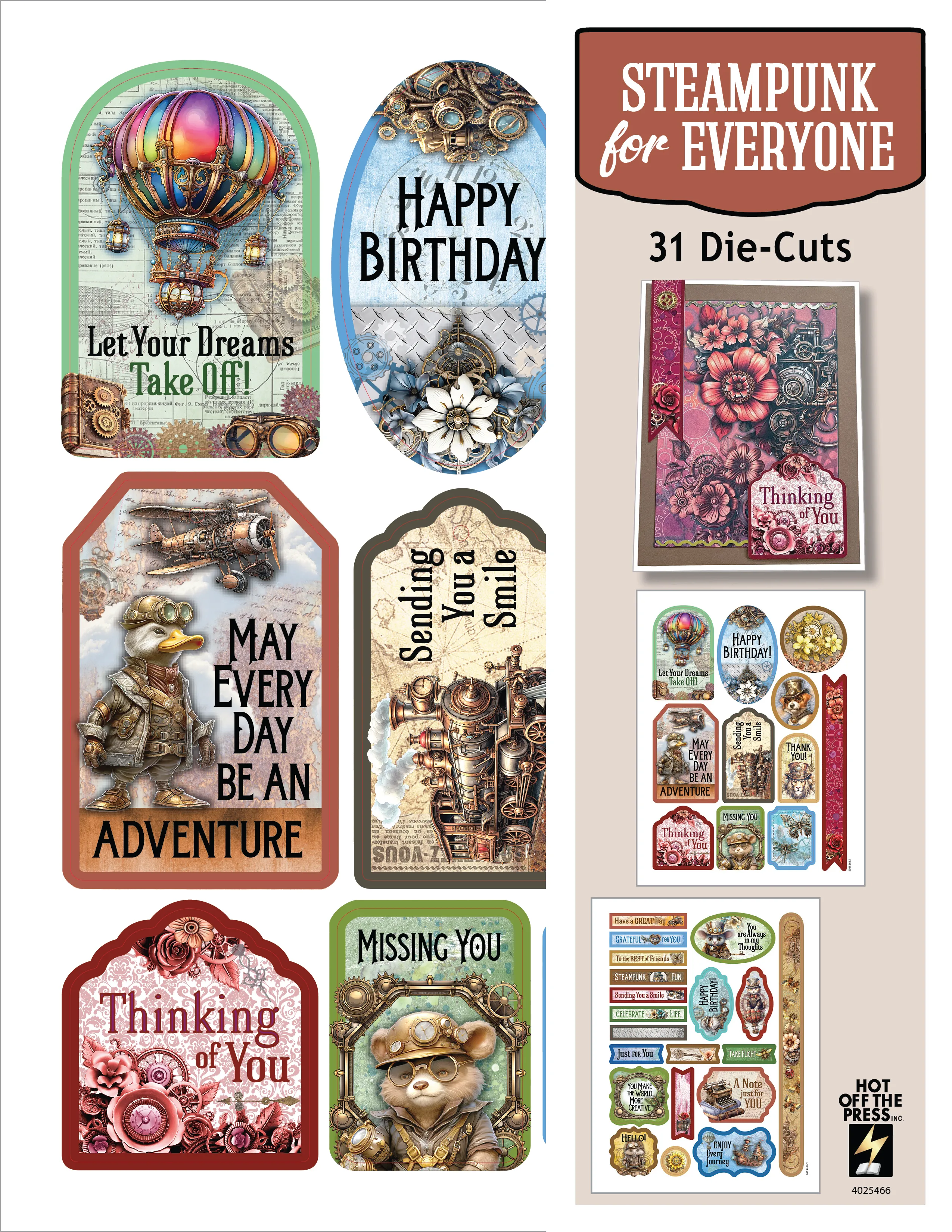 Steampunk for Everyone Die-Cuts, 31 pieces
