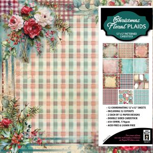 Christmas Floral Plaids 12x12 Patterned Cardstock