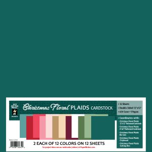 Christmas Floral Plaids 12x12 Solid Cardstock