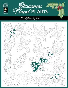 Christmas Floral Plaids Chipboard