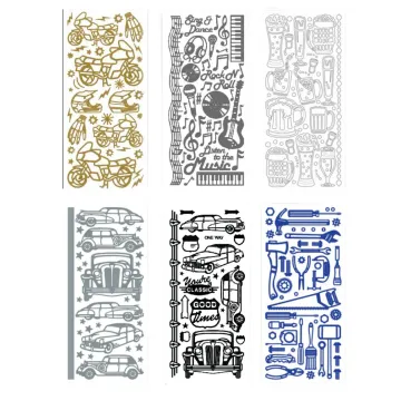 Masculine Peel Off Stickers, 6 sheets