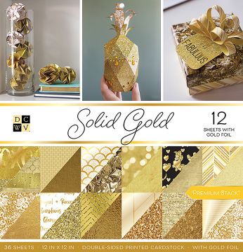 Solid Gold Cardstock, 36 Sheets/12 foiled
