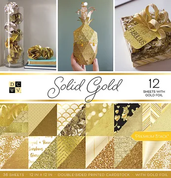 Solid Gold Cardstock, 36 Sheets/12 foiled