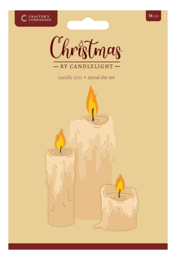 Candle Trio Christmas by Candlelight Metal Die Set