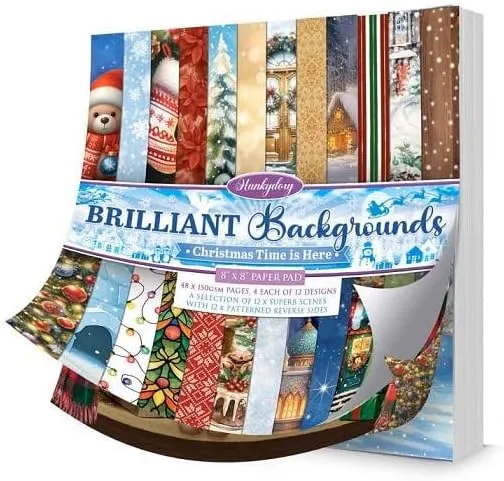 Christmas Time Is Here 8x 8 Brilliant Backgrounds Paper Pad