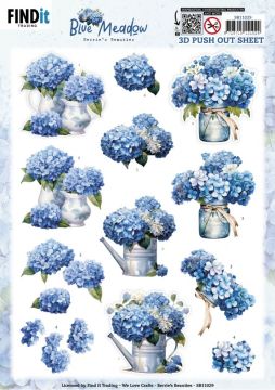Blue Meadow Vase 3D Die-Cuts