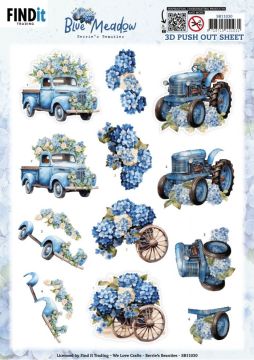 Blue Meadow Transport 3D Die-Cuts