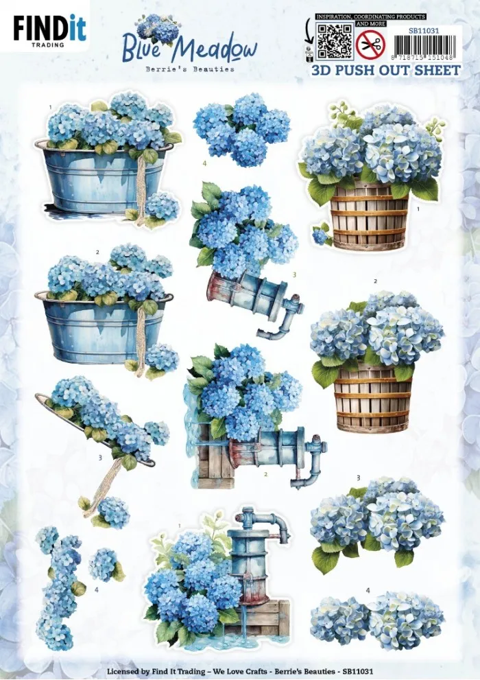 Blue Meadow Water Pump 3D Die-Cuts Sheet