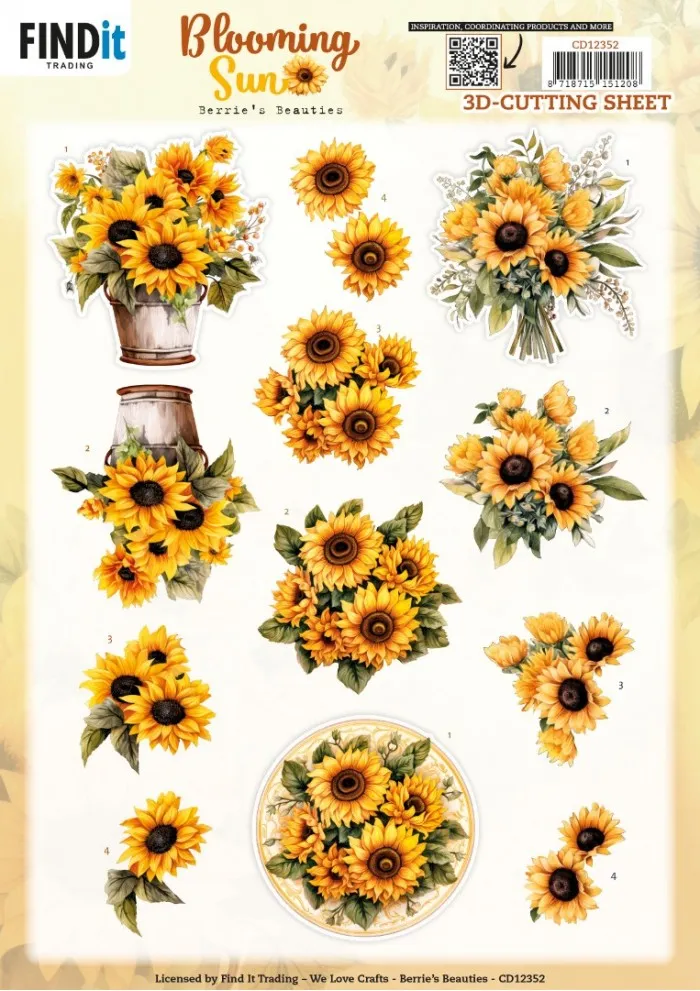 Golden Glow Blooming Sun 3D Die-Cuts Sheet