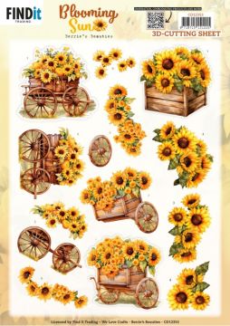 Sunflower Wagon Blooming Sun 3D Die-Cuts Sheet