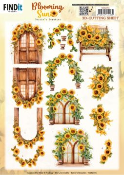 Rustic Sunlight Blooming Sun 3D Die-Cuts Sheet
