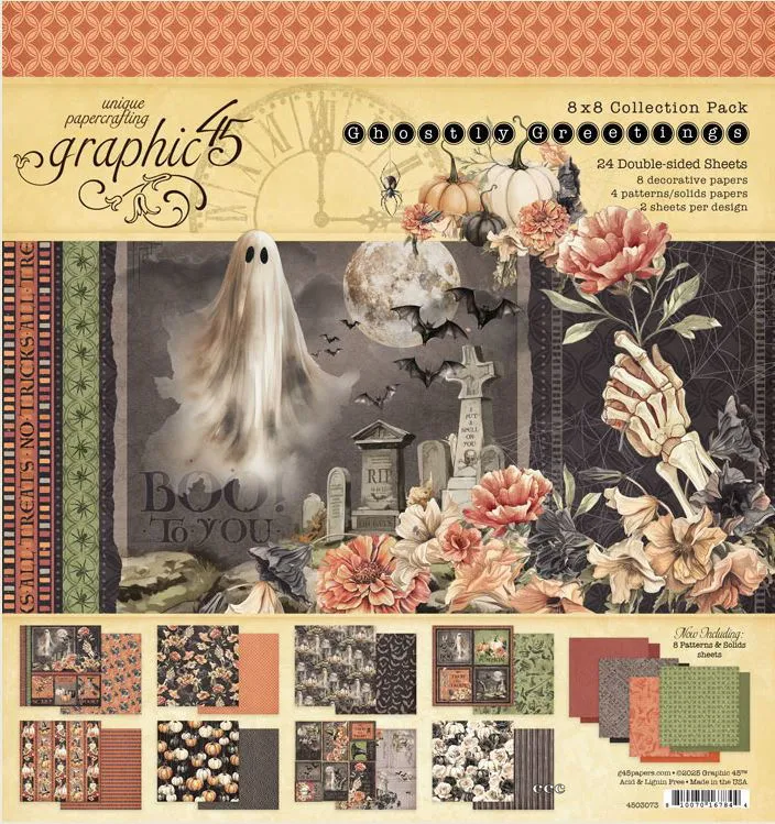 Ghostly Greetings 8x8 Papers, 24 sheets