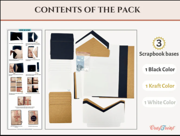 Envelope Pocket Foilios, black, white, kraft