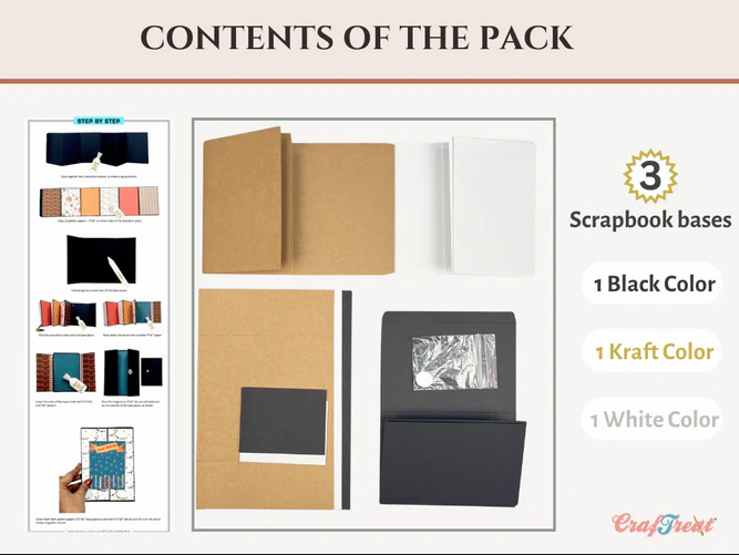 Accordion Quick Foilios, black, white, kraft