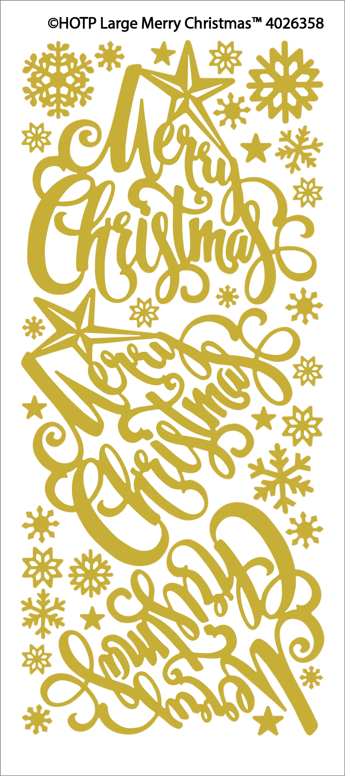 Large Gold Merry Christmas Dazzles&trade; Stickers