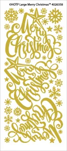 Large Gold Merry Christmas Dazzles&trade; Stickers