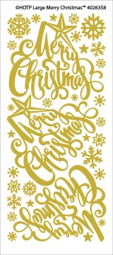 Large Gold Merry Christmas Dazzles&trade; Stickers
