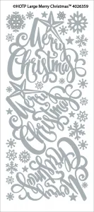 Large Silver Merry Christmas Dazzles&trade; Stickers