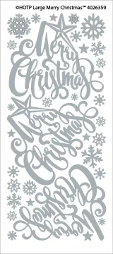 Large Silver Merry Christmas Dazzles&trade; Stickers