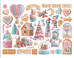 Candy Christmas Die-Cuts, 46 pieces