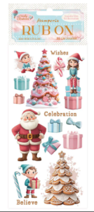 Candy Christmas Santa Claus Rub-Ons