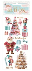 Candy Christmas Santa Claus Rub-Ons