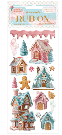 Candy Christmas Houses Rub-Ons