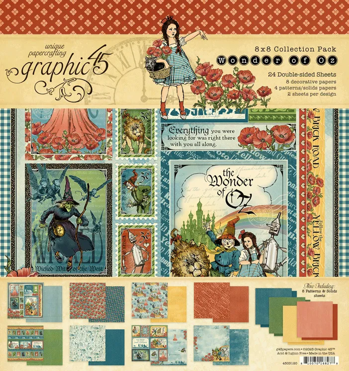 Wonder of Oz 8x8 Papers, 24 sheets