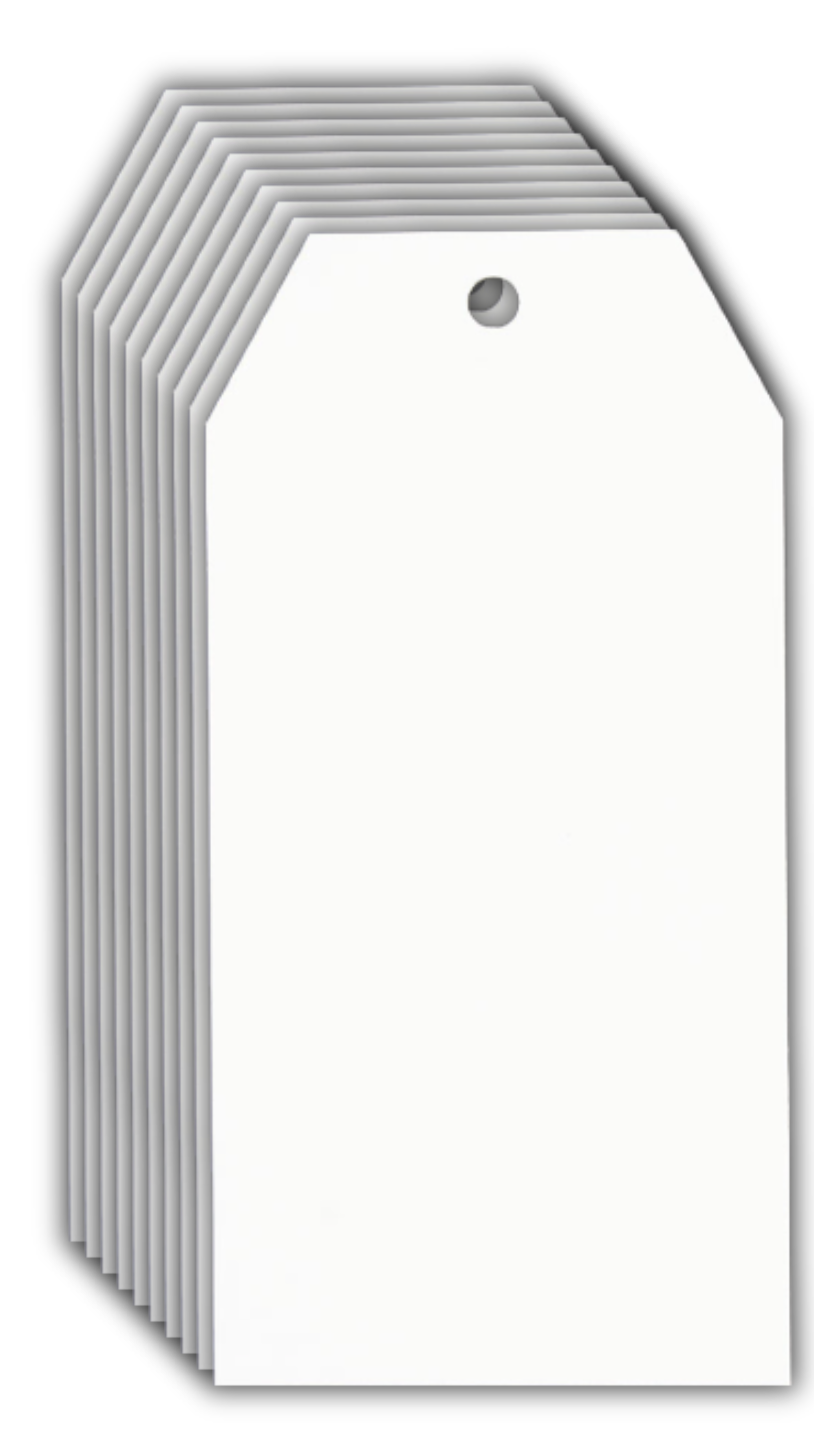 10 Large Tags, white 10 pieces