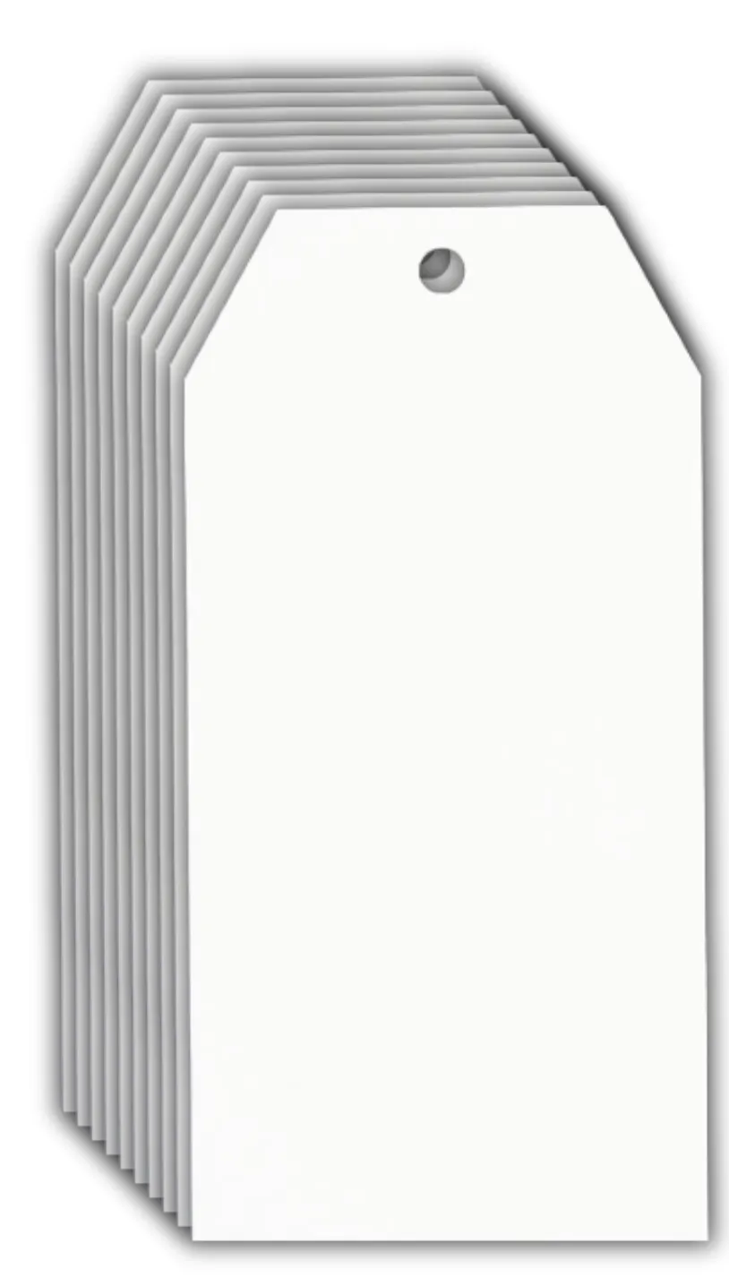10 Large Tags, white 10 pieces