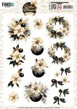 Golden Whisper Flowers Die-Cuts