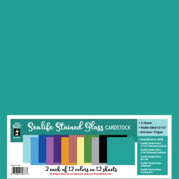 Sealife Stained Glass 12x12 Solid Cardstock