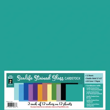Sealife Stained Glass 12x12 Solid Cardstock