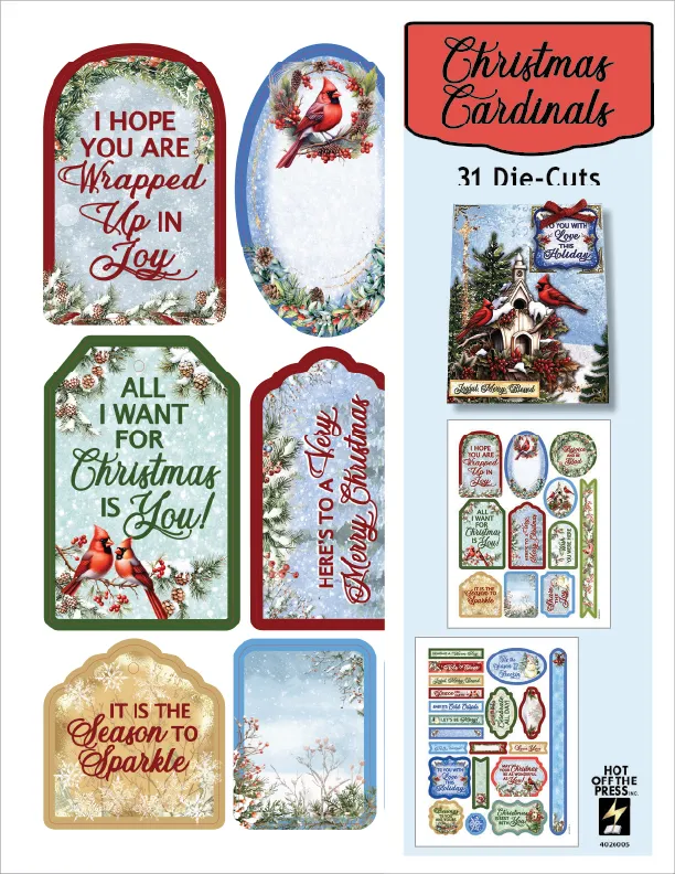 Christmas Cardinals Die-Cuts