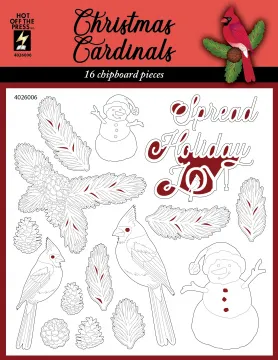Christmas Cardinals Chipboard