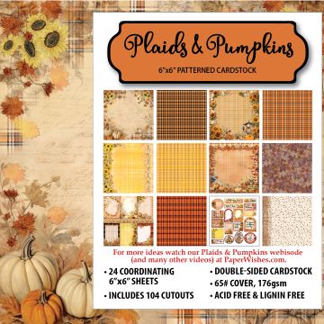 Plaids & Pumpkins 6x6 Patterned Cardstock