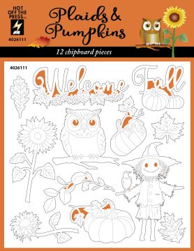Plaids & Pumpkins Chipboard