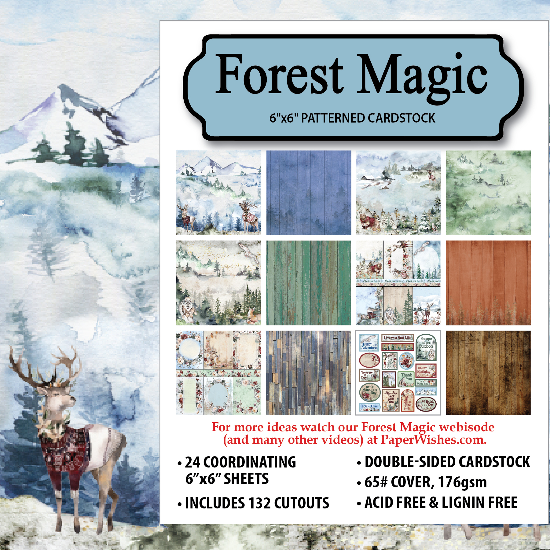 Forest Magic 6x6 Patterned Cardstock