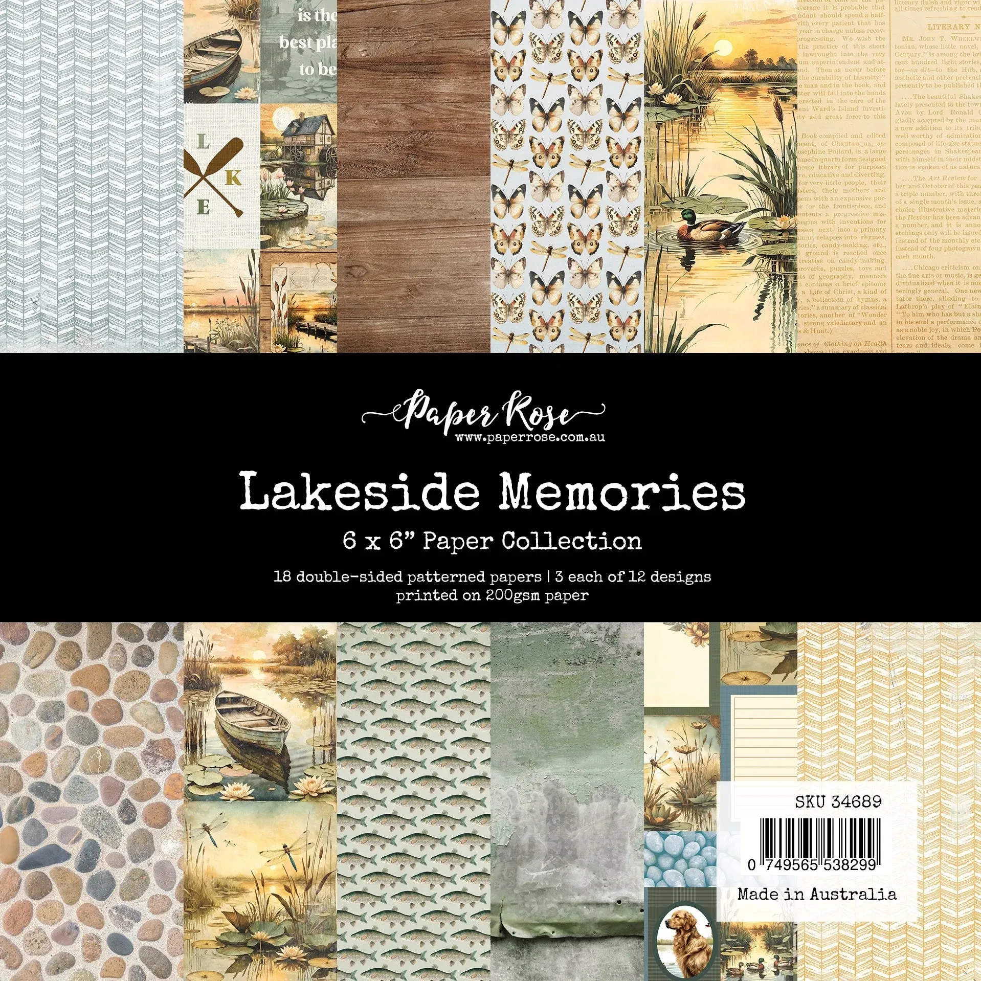 Lakeside Memories 6x6 Papers, 18 double-sided