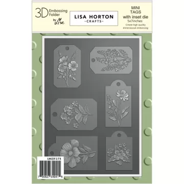 Mini Tags + Dies on 3D Embossing Folder