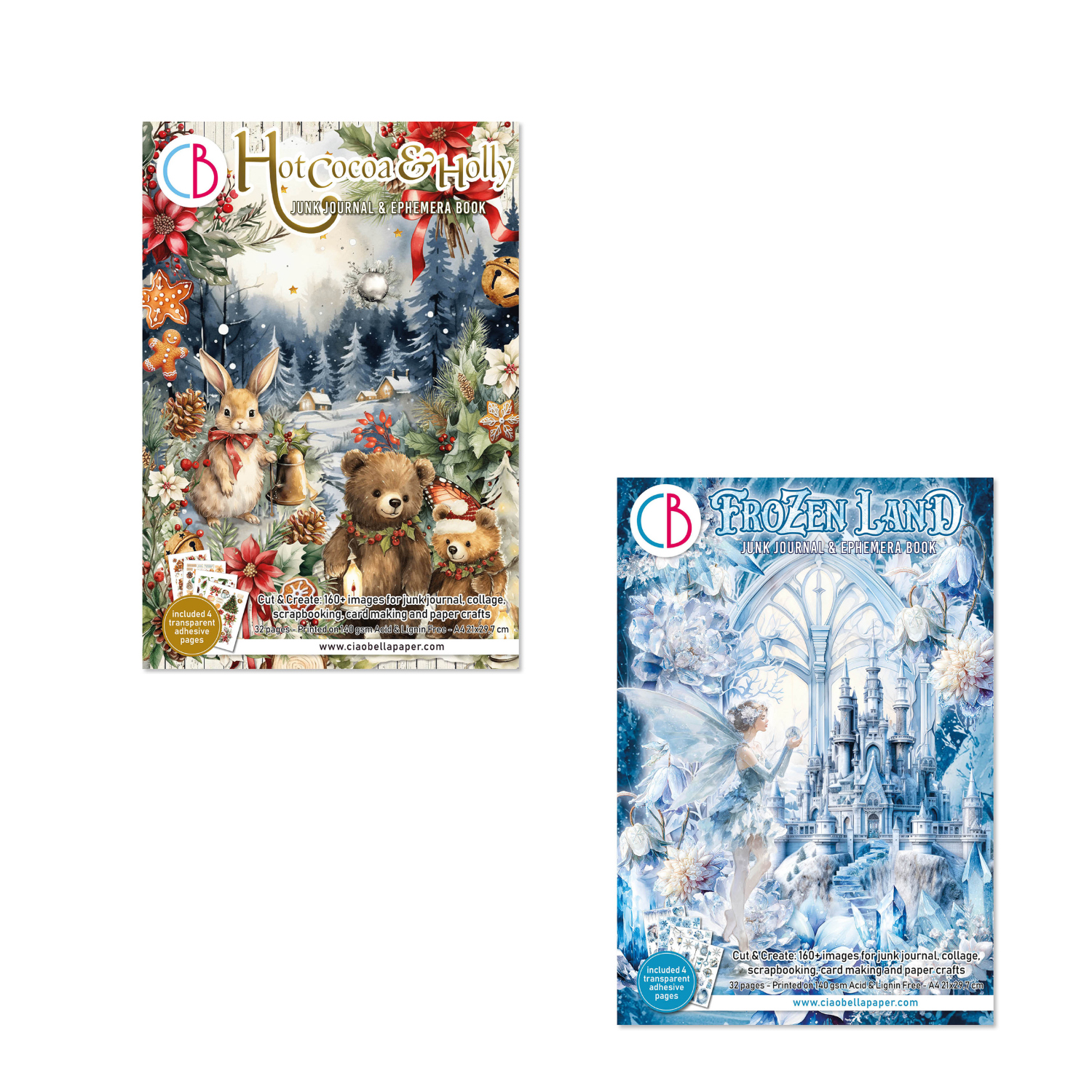 Hot Cocoa & Frozen Land Junk Journals by Ciao Bella  Money Saver