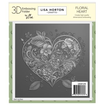 Floral Heart 3D Embossing Folder with Die, 6x6