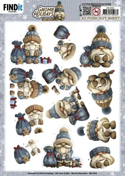 Navy Gnomie Holidays Die-Cuts