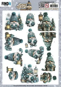 Teal Gnomie Holidays Die-Cuts