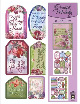 Orchid Melody Die-Cuts, 31 pieces