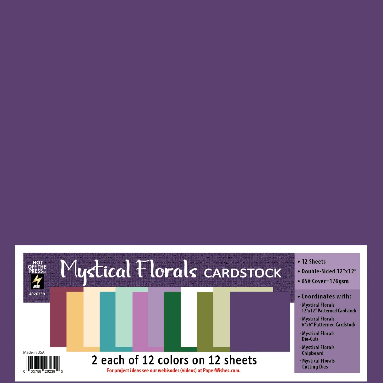 Mystical Florals 12x12 Solid Cardstock