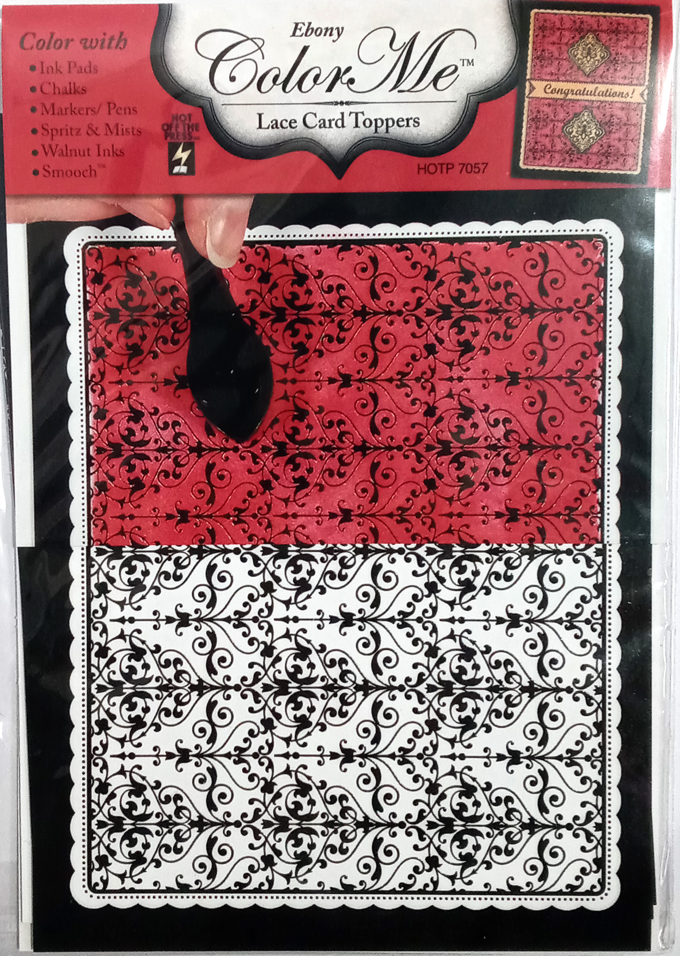 Ebony Damask Card Toppers – Color Me™