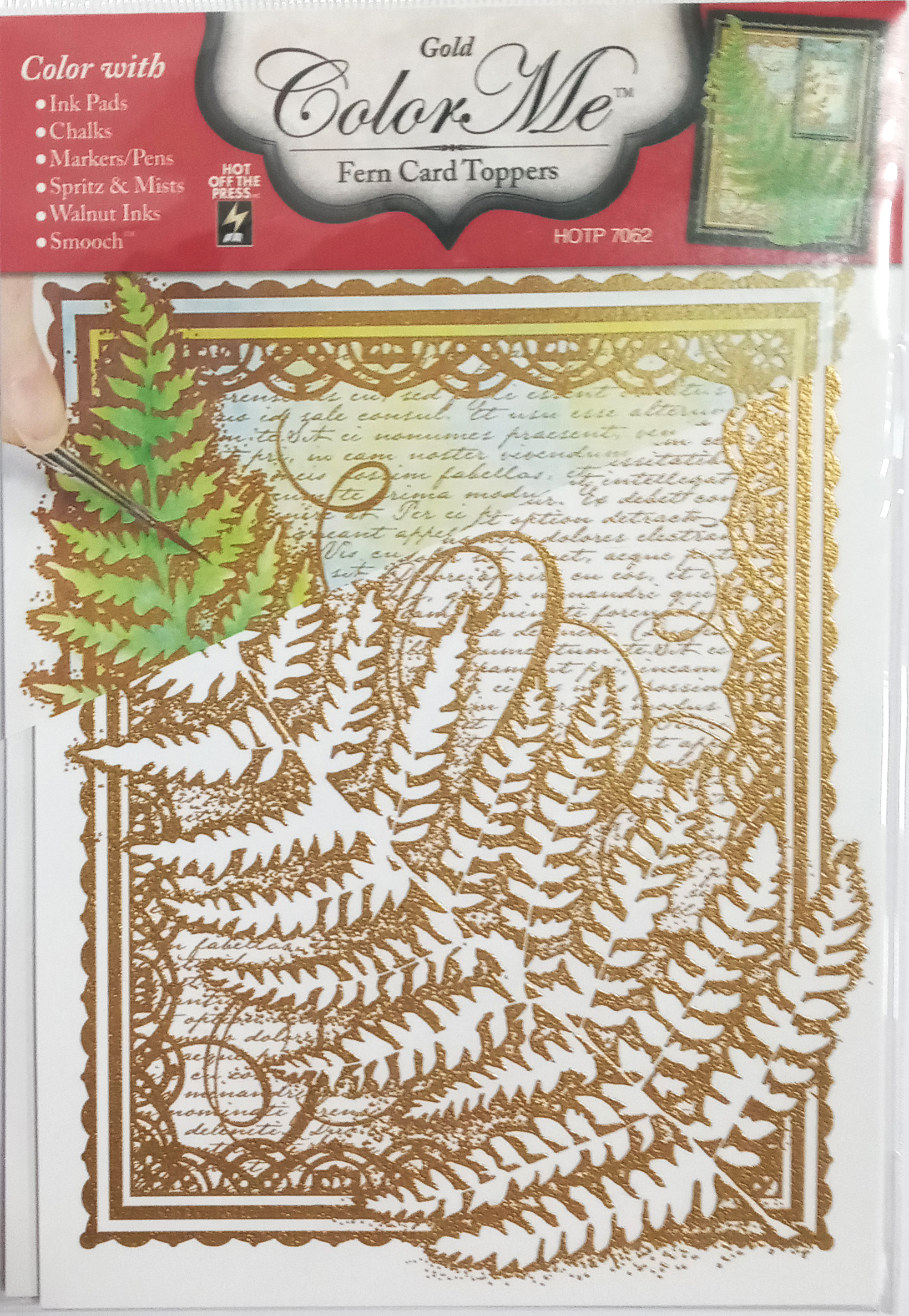 Gold Fern Color Me™ Card Toppers – 8 Sheets